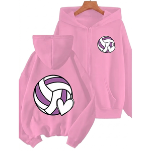 เสื้อฮู้ดซิปผู้หญิงขายส่ง ผ้าฝ้ายเปล่า สไตล์ลำลอง - Product Image 1