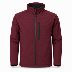 Veste Softshell Homme Haute Qualité Coupe-Vent Tissu Extensible Col Montant Poche Poitrine Zippée Vêtement Décontracté Extérieur Tenue de Travail Fournisseur OEM - Product Image 1