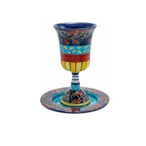 Juego de Copas Kiddush Modernas de 10 oz, Acero Inoxidable Martillado, Copa de Vino de 6.25 Pulgadas de Alto con Bandeja a Juego - Product Image 5