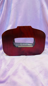 Pochette de soirée de luxe indienne en bois rectangulaire avec poignée découpée, sac rigide de créateur pour mariage et événements, sac statement - Product Image 2