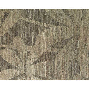 Alfombra de lana/cáñamo anudada a mano en gris para muebles de sala de estar - Product Image 3