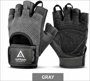 Guantes de Malla Negros Unisex para Levantamiento de Pesas, Transpirables, Antideslizantes, con Agarre Ajustable en la Palma para Gimnasio y Fitness - Product Image 5