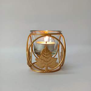 Portavelas de Té de Primera Calidad, Diseño Elegante, Decoración Navideña para el Hogar, Eleva los Arreglos Sencillos, Metal y Vidrio Ecológicos - Product Image 3