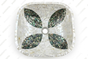 ShaizDigital Lavabo Decorativo de Nácar para Baño, Mosaico para Encimera, Lavabo de Vanidad de 42 CM, Decoración Moderna para Baño - Product Image 1