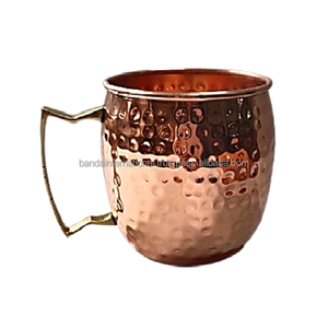 Taza de cobre puro grabada con asa y acabado pulido para beber y uso en la cocina, taza de cobre a prueba de fugas - Product Image 3