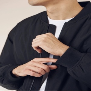 Chaqueta Bomber de Lona para Hombre, Talla Grande, Color Sólido, Cuello de Punto Plano, Informal, para Invierno, Cálida, Resistente al Viento, Transpirable, a la Moda - Product Image 3