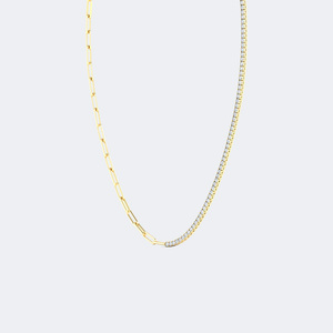 Collier de luxe plaqué or avec diamants de laboratoire ronds taille brillant 4.00CTW, sertis à griffes, couleur E - Product Image 4