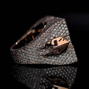 Anillo de Compromiso de Plata de Ley 925 con Diamante Moissanite VVS, Chapado en Oro, Estilo Hip-hop para Hombre y Mujer, Gran Venta - Product Image 3