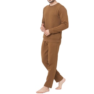 Conjunto Deportivo de Algodón para Hombre, Cuello Redondo, Manga Larga, Color Sólido, Pantalones Jogger Largos, Ropa Casual de Otoño, Transpirable, Corte Regular - Product Image 5