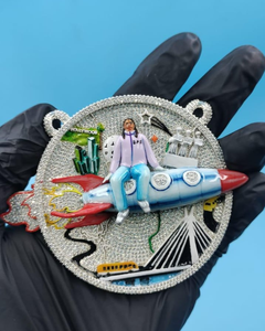 Colgante Iced Out para Hombre, Joyería que Brilla en la Oscuridad, Colgante Cohete Personalizado, Colgante Hip Hop, Colgante de Plata 925, Pasa la Prueba del Diamante - Product Image 1