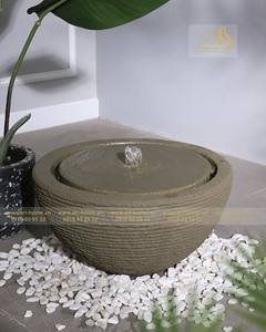 Adorno de Jardín Ligero de Fibra de Vidrio y Hormigón, Hecho en Vietnam, Cerámica Artística para el Hogar, 40 cm de Diámetro, Decoración de Paisaje con Agua - Product Image 2