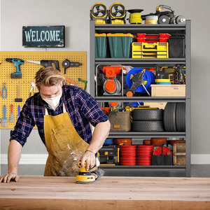 Scaffalatura Metallica Regolabile a 5 Ripiani, Capacità 2200 LBS, Scaffali Neri per Garage, Richiede Montaggio - Product Image 4