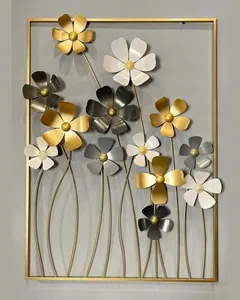 Elegante arte de pared de metal hecho a mano con diseño floral, ideal para interiores de casas modernas y como adorno decorativo de pared. - Product Image 5