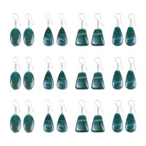Boucles d'oreilles pendantes en argent plaqué avec pierre d'aventurine, design personnalisé, style mignon, bijoux de fête pour femmes, meilleur prix - Product Image 2