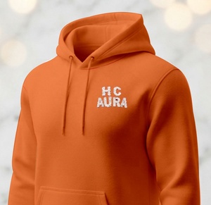 Top Selling Sustainable Light Orange Color Custom Chenille Embroidery Logo Patch Professional Premium Quality <b>Hoodie</b> - Product Image 1