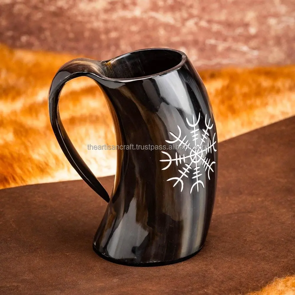 custom made horn mugs with engraving suitable for Viking Manufacturer and supplier of Horn Products
