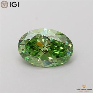 Diamant de laboratoire CVD de 1,50 carat, couleur vert vif fantaisie, clarté VS1, taille ovale, avec certificat IGI, pour une bague haut de gamme époustouflante - Product Image 1