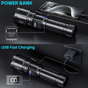CITICITY <b>LED</b> High Lumen <b>Rechargeable</b> Tactical Flashlight 4 Modes 1000+ Lumens Zoomable Adjustable Focus - Product Image 6
