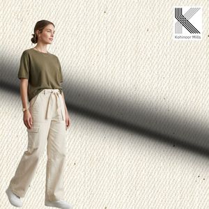 Tela de Algodón y Spandex, Tejido Twill Z, 295 GSM, Color Crema, Tela Elástica de Alto Peso, Acabado Suave, OEM, ODM, Tela de Algodón al por Mayor - Product Image 2