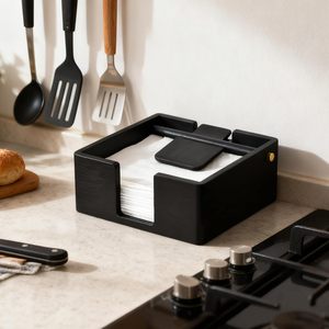 Porta Servilletas de Madera con Logotipo Personalizado, Dispensador de Papel Tisú Plano de Madera Natural con Brazo Pesado para Suministro de Cafeterías y Hoteles, Venta al Por Mayor - Product Image 3