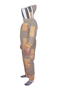 Wholesale Beekeeping <b>Suit</b> with Gloves Professional Brown <b>Bee</b> Keeper <b>Suit</b> with Detachable Hood - Product Image 4