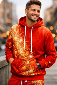 Conjunto Deportivo de 2 Piezas para Hombre, Invierno, Felpa Sublimada, Oversize, Sudadera con Capucha y Pantalones Deportivos con Estampado Digital - Product Image 2