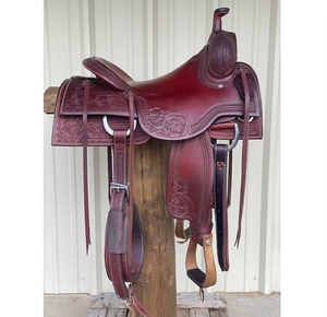Auténtica Silla de Montar Occidental de Cuero Marrón para Caballo |   Estribos Hechos a Mano, Duraderos, para Equitación, Ranch, Senderismo, Exportación de la India - Product Image 3