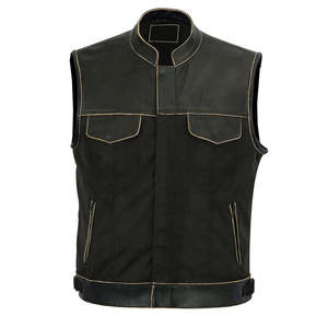 Top Selling 2026 Racing Jersey Motorcycle Vest Men Cowhide <b>Leather</b> <b>Sleeveless</b> Safety <b>Jacket</b> Waterproof Windproof - Product Image 1