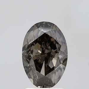 Diamant ovale de 2,33 carats, de couleur jaune-gris fantaisie, VS2, certifié IGI, cultivé en laboratoire, CVD, diamant en vrac pour la fabrication de bijoux - Product Image 1