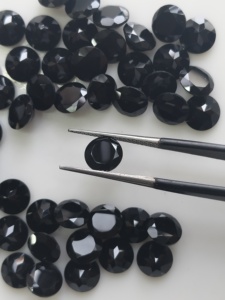 Natural Black Onyx 8MM Round Brilliant Cut Best Quality Loose Gemstones for Jewelry Making - Product Image 6
