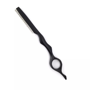 Custom Logo Black Hair Styling <b>Razor</b> Professional Stainless Steel Barber Thinning <b>Razor</b> Feather Style Hair Cutting Shaper Knife - Product Image 1