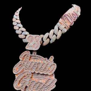 Collar Personalizado con Cualquier Logotipo o Imagen, Hecho a Mano, Premium, Diseño Digital 3D CAD, Estilo Hip Hop, con Incrustaciones de Moissanita - Product Image 3