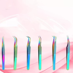 Ensemble de pinces à cils en acier inoxydable Ryzer Studio, 1 pièce, pointe incurvée et pointue, outils de beauté pour extensions de cils, maquillage et outils - Product Image 1