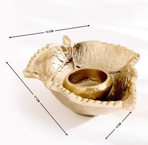 Portavelas de Lujo con Hojas Doradas, Ecológico, Sin Plomo, Duradero, Hecho a Mano, de Latón, Decoración para el Hogar, Navidad - Product Image 3