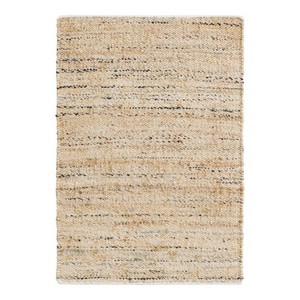 Alfombra de Yute Natural a Rayas, Rectangular, Tejido Plano, Estilo Escandinavo, Ecológica, para Sala de Estar, Pelo Fino - Product Image 1