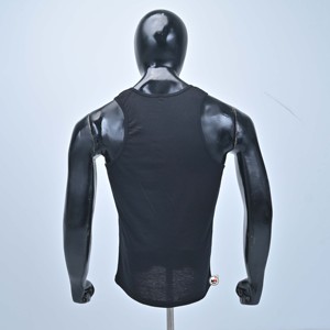Débardeur tricoté sans manches pour homme, col rond, couleur unie noir, pour le sport, la gym et les entraînements, prix de gros abordable - Product Image 6