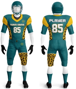 Uniformes de football américain imprimés personnalisables, 100% polyester, imprimés par transfert thermique, col en V, évacuation de l'humidité, coupe régulière, pour hommes - Product Image 6