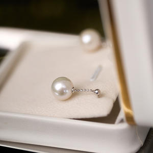 Pendientes Largos de Plata de Ley S925 con Diseño Francés, Perlas Edison Naturales de Agua Dulce para Mujer, Joyería de Perlas Tridimensional Simple - Product Image 4