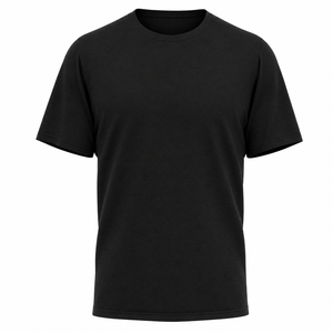 Men's <b>Black</b> <b>Plain</b> Cotton <b>T</b>-<b>Shirt</b> Short Sleeve O-Neck Regular Fit Casual Jersey Knit Solid Color - Product Image 1
