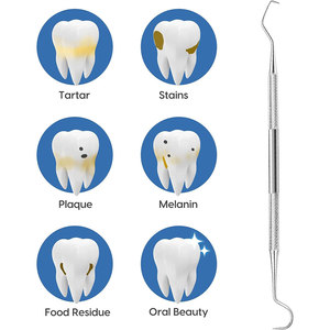 Professional Dental Tartar Scraper 100% Stainless Steel Double-Sided Hook & Angled Pick | <b>Precision</b> <b>Tool</b> for Teeth Plaque - Product Image 6