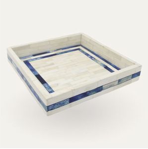 Auténtica Bandeja de Servir Rectangular de Estilo Clásico con Incrustaciones de Hueso Indio, Duradera, Personalizable, Pulida, con Elegante Arte Floral - Product Image 4