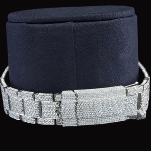 Reloj de Hombre Estilo Hip Hop, Completamente Cubierto de Diamantes Moissanite de Corte Redondo, Movimiento Automático, Esfera Redonda, Resistente al Agua, Oro Blanco - Product Image 4