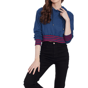 Services OEM – Nouveaux sweats à capuche courts basiques pour femmes en molleton de coton, couleur unie et tailles personnalisées - Product Image 2