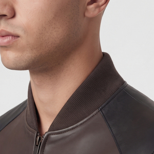 Chaqueta Bomber de Cuero PU para Hombre con Cremallera, Venta al por Mayor, Chaqueta Bomber de Cuero para Hombre con Bolsillos con Cremallera - Product Image 4