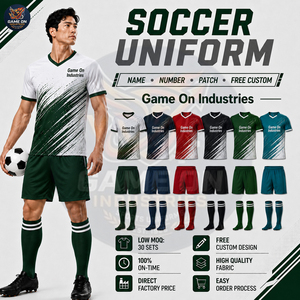ชุดฟุตบอลแบบซับลิเมชั่นเต็มตัวสำหรับผู้ชาย ชุดเสื้อและกางเกงฟุตบอลแห้งเร็วพร้อมถุงเท้าเข้าชุด รับผลิตตามแบบ OEM ชุดกีฬาสำหรับทีม - Product Image 2