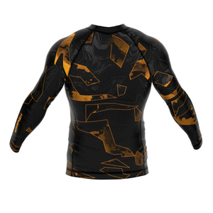 Camiseta Deportiva de Manga Larga para Hombre, Estilo Capoeira, Negra y Roja con Diseño Geométrico, Transpirable y Ajustada para MMA - Product Image 4