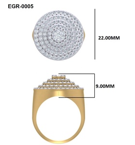 10K/14K/18K Yellow Gold Men's Hip-hop Statement <b>Ring</b> with Lab Grown Diamonds Gift Purpose Diamond <b>Rings</b> - Product Image 5