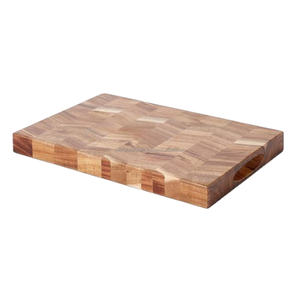 Grande planche à découper en bois de qualité extra ordinaire et bloc de coupe d'ustensiles de cuisine en bois d'acacia véritable pour la présentation du comptoir - Product Image 1