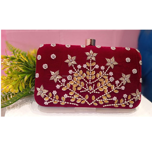 Latest Luxury & Fashionable Clutches Leather <b>Handbag</b> Purse Handmade Beaded Clutch <b>for</b> Women and Girls <b>for</b> <b>Weddings</b> and Parties - Product Image 5