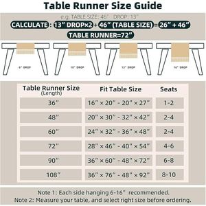 Boho 72-Inch Table Runner Tassels Thanksgiving/Fall/Christmas Home Decor Pottery Barn Furniture Style Rustic Farmhouse Touch - Product Image 6